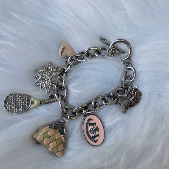 Juicy Couture Y2K Silvertone Vintage Charm Bracelet - Picture 2 of 8